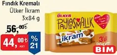 ÜLKER İKRAM FINDIK KREMALI BİSKÜVİ 3X84 G